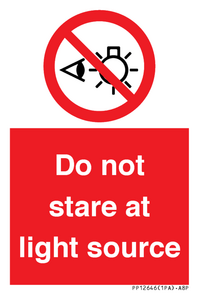 Do not stare at light source